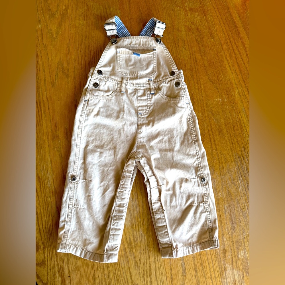 Baby Boden Tan Bib Overalls for 12-18 Months